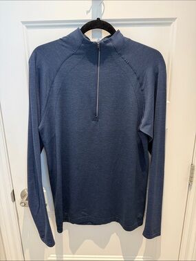 Lululemon Men's Navy Quarter-Zip Long Sleeve Pullover